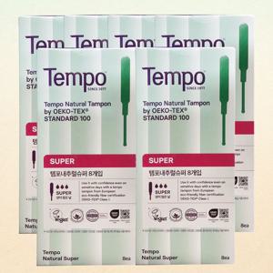 템포 내추럴 순면 탐폰 슈퍼 8p X 6팩 체내형생리대 생리대 안심생리대 템포생리대 생리대대형