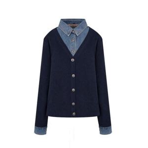 [크로커다일 레이디]데님 배색 풀오버 가디건 CLEWSW305