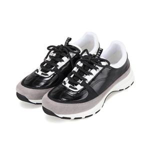 [바바라] 소가죽 콤비 캐주얼 여성 스니커즈 (굽 4.5CM) BBJ162BK