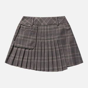 윌슨반바지 VQA W243002GSK92-WIE 여성 포켓 디테쳐블 플리츠 숏 스커트