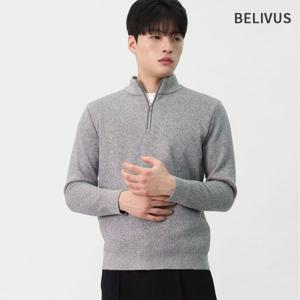 빌리버스 남성 데일리 겨울 하프 기모 톤인톤 반집업 니트 BBLT054
