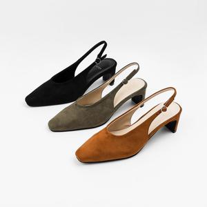 [신난다슈] 여성 구두 슬링백 힐 5cm 3종 여자 펌프스 발편한 통굽 미들힐 스웨이드 ST261109