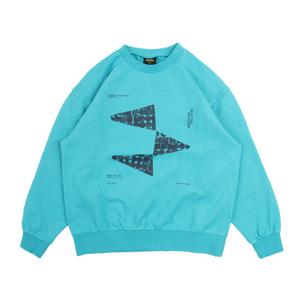 [블루테일]아쿠아블루 가먼트 다잉 맨투맨AYA1TS01AB