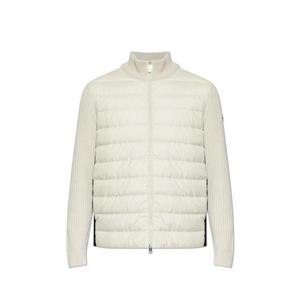 26 SS 몽클레어 퀼팅 지퍼 가디건 베이지 L10919B00003M1131