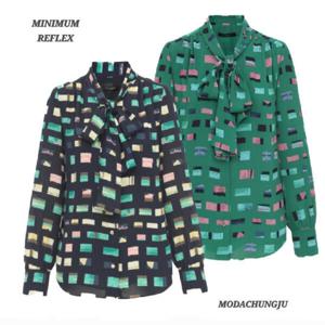 [미니멈]MD 리본 카라 패턴 블라우스 MD MZAGWB1930_CJ