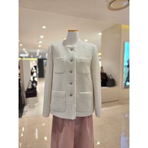 [에이비에프지]넥라인수술포인트 라운드넥 트위드쟈켓 AGNA1QJ01B