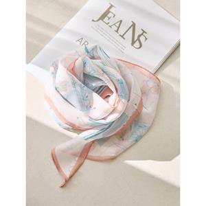 [커스텀에이블]배색라인 플라워 스카프_T2601AC001A