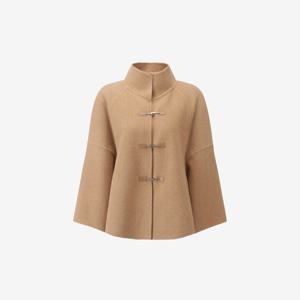 [듀엘]하이넥 버클 장식 케이프 반코트 D254MSG557