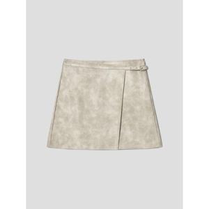 (356127CC02) [에잇세컨즈] 레더 언발란스 미니 스커트  라이트 그레이