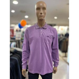 크로커다일 세이브존05 피케 조직 자가드 제천 카라 티셔츠 퍼플 CDAABTP 1702