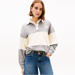 [타미힐피거(여성)]골드버튼 럭비 스웨트 셔츠 T22G0TTO002WT1