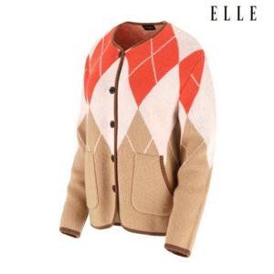 엘르골프 세이브존01 여성 아가일 자가드 버튼업 가디건 6J63702 200