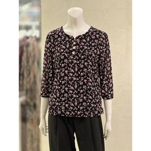 벨리시앙 세이브존01 플로럴 버튼 장식 블라우스 BL5331