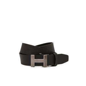 [헤지스] 남성 이니셜로고 소가죽 벨트 HZBE6E901BK