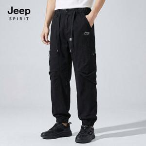 JEEP SPIRIT 카고 지퍼 조거팬츠 블랙 (JSFAPT526)