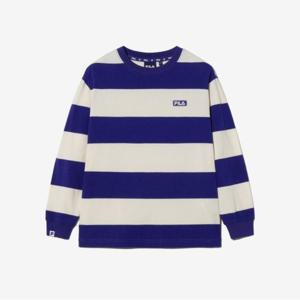 [휠라 키즈]베이직 스트라이프 티셔츠 (FK2RLH1102X_NBE)