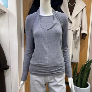 클리지 DP01 레이어드 홀터 넥 라운드 티 CQ2WTS05