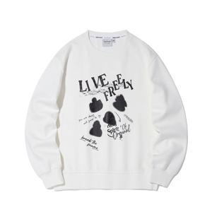 [인터크루]우먼스 크랙 멀티 레터링 맨투맨 O화이트 ITA1TM52AOH