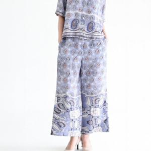 [비꼴리끄(여성)]린넨 프린트 슬릿 와이드 팬츠 B242WS2200