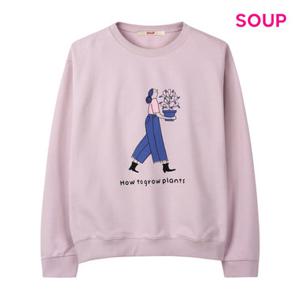 [백화점]SOUP  플랜트 자수 포인트 맨투맨 티셔츠 (S61TS15)