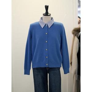 메종블랑쉬 세이브존03 르피타 카라 배색 솔리드 니트 가디건 AQL261BKT156A