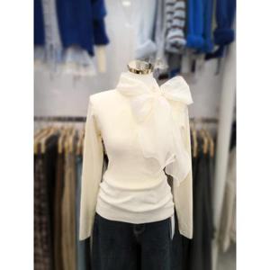 밸리걸 세이브존03 [밸리걸] 로맨틱 쉬폰 리본 슬림 니트 619220