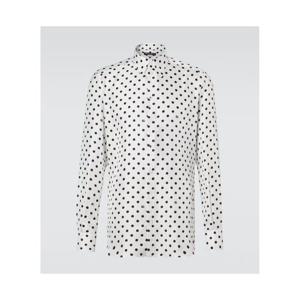 돌체앤가바나 폴카 도트 실크 셔츠 P01166701