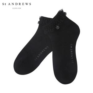 [세인트앤드류스] 여성 심볼 로고 탑 레이스 단목 양말 821F1SC051_BK