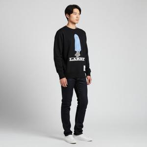 미하라 야스히로 미하라야스히로 25FW 블랙 래리 프린트 풀오버 스웨트셔츠 A15PO654 BLACK