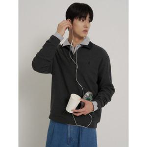 [빈폴멘] 칼라넥 배색 긴소매 티셔츠 애쉬 (BC6241C584)