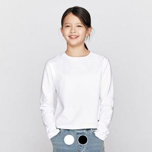 [지오다노 주니어]03326503 여아 코튼 햄라인 긴팔티