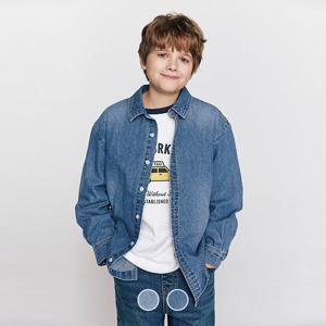 [지오다노 주니어]03046502 코튼 데님 긴팔 셔츠