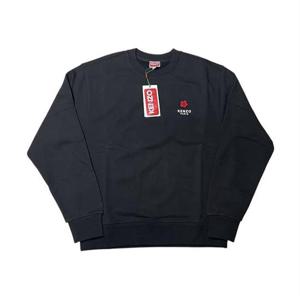 겐조 로고 자수 크루넥 맨투맨 블랙 FF65SW2604MC 99J