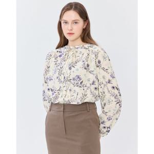 (+더블쿠폰 10%) 헤지스 여성 25SS 스테디셀러아이보리 플라워 프린트 긴소매 블라우스 WSSH5B251I1