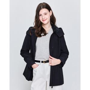 (+더블쿠폰 10%) 헤지스 여성 25SS 스테디셀러네이비 탈착 후드 야상 하프 점퍼 WSJU5BC21N2