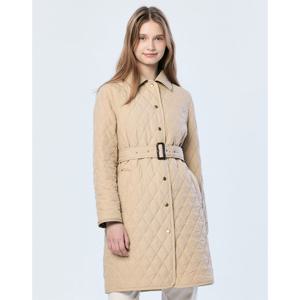 (+더블쿠폰 10%) 헤지스 여성 25SS 스테디셀러퀼팅베이지 클래식 롱 퀼팅 점퍼 WSJU5AC12I2