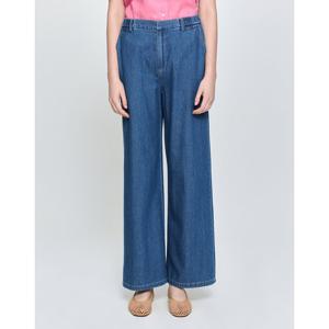 (+더블쿠폰 10%) 헤지스 여성 25SS 스테디셀러데님와이드블루 밴딩 헤지데님 팬츠 WSPA5B351B2