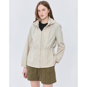 (+더블쿠폰 10%) 헤지스 여성 25SS 스테디셀러린넨베이지 후드 캐주얼 하프 점퍼 WSJU5B302I1