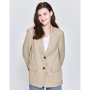 (+더블쿠폰 10%) 헤지스 여성 25SS 스테디셀러린넨네이비 싱글버튼 자켓 WSJA5BC31I2