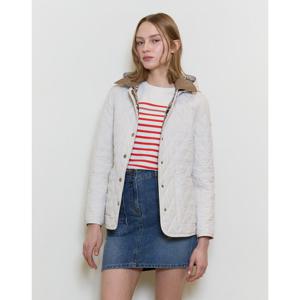 (+더블쿠폰 10%) 헤지스 여성 25SS 스테디셀러퀼팅아이보리 클래식 하프 퀼팅 점퍼 WSJU5AC11IV