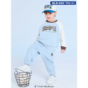 [MLB키즈US] (7AS2C0261-07BLL) [베이비 토들러] 메가베어 프렌즈 라글란 맨투맨 세트