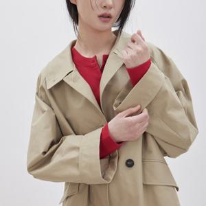 커프스 디테일 오버핏 롱 트렌치코트 Z261MSI001