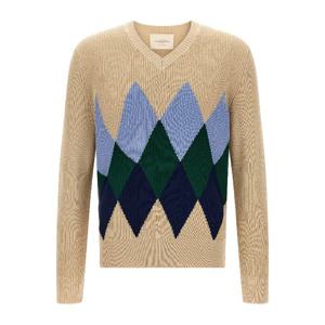 발란타인 아가일 패턴 브이넥 코튼 스웨터 B2P00114C05 94040