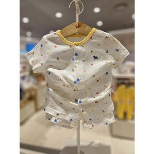 블루독베이비[hu] 26.SS여름신상 WH)마린쭈글내의 46370-054-06 유아내의 반팔내의 내복 실내복 출산선물