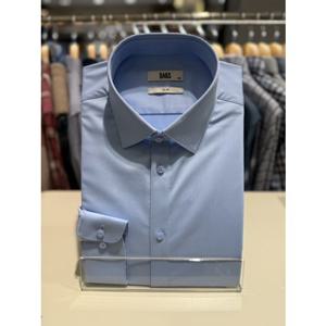 닥스셔츠 슬림핏 노케어 솔리드 패턴 블루 긴소매 (DMP1SHDL305B1)