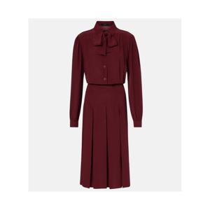 구찌 플리츠 실크 크레이프 드 신 드레스 P01150092