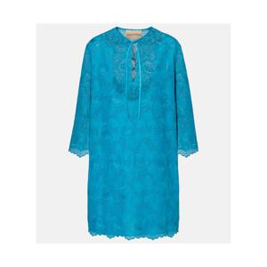 발렌티노 브로드리 앙글레즈 실크 트리밍 코튼 카프탄 P01108275