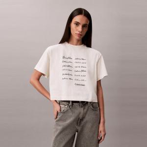 CK진  여성 크롭드 박시 그래픽 티(47F823G)