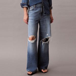 CK진  여성 로우라이즈 배기 슬래시드 데님(47F744G)