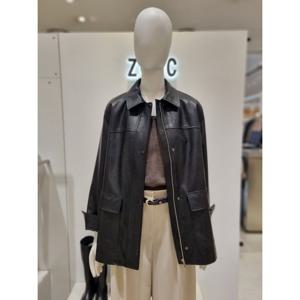 [쥬크]루즈핏 페이크레더 하프 자켓 Z261PSF306